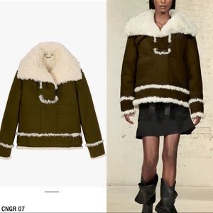 Zara wool coat with faux fur lining